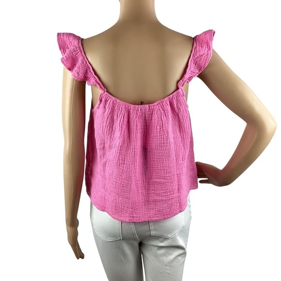 Monrow Ruffle Tank Size S Pink - Picture 5 of 7